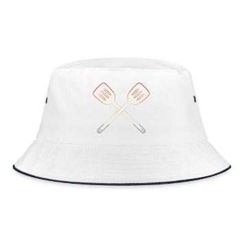 Slotted Spoon Drawing - Bucket Hat - white/navy - Front