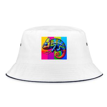 chameleon - Bucket Hat - white/navy - Front