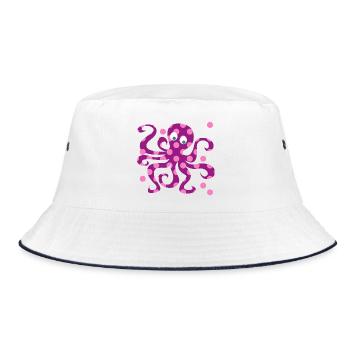 Nursery rose Octopus Dots Squid - Bob - blanc/marine - Devant