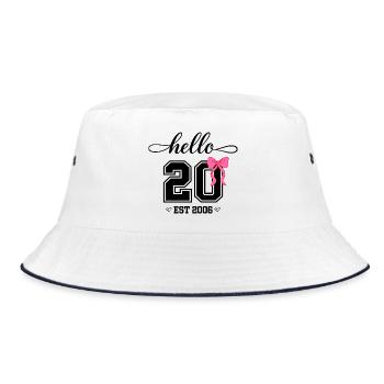Hello 20 Est 2006 Women's Birthday Design - Bucket Hat - white/navy - Front