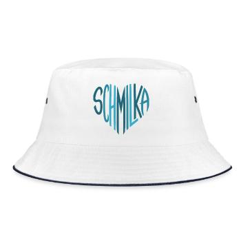 Schmilka Herzschrift Logo - Bucket Hat - Weiß/Navy - Vorne