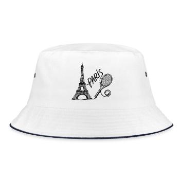 Chemise du tournoi de tennis de Paris, mode rétro de tennis - Bob - blanc/marine - Devant