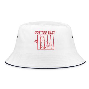 Zu dummer Vogel im Käfig - Bucket Hat - Weiß/Navy - Vorne