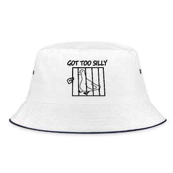 Got Too Silly Parrot in Bars - Bucket Hat - white/navy - Front