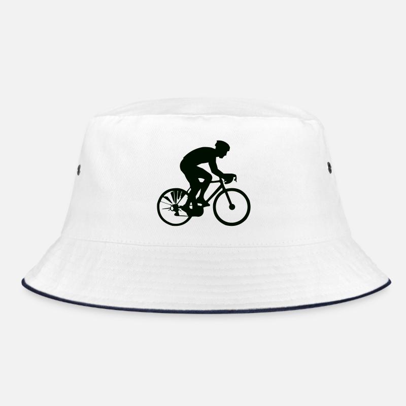 Cyclist silhouette in sprint Bucket Hat