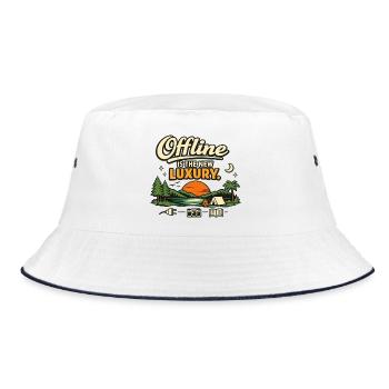 Offline is the new luxury - Bucket Hat - white/navy - Front