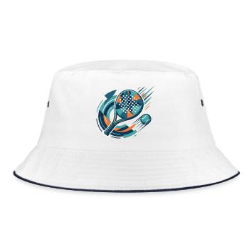 Design sportif rétro du tennis de padel - Bob - blanc/marine - Devant