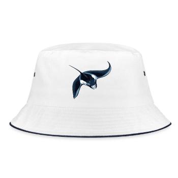 Rochen Mantarochen - Bucket Hat - Weiß/Navy - Vorne