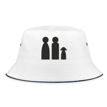 Couple avec chien – Un design familial aimant - Bob - blanc/marine - Devant