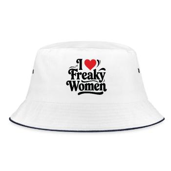 I Love Freaky Women - Bucket Hat - white/navy - Front