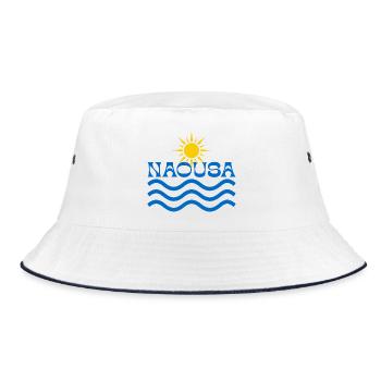Naousa Sun Waves Logo - Bucket Hat - white/navy - Front