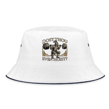 Hehst du überhaupt mittelalterlichen Ritter lustig hoch - Bucket Hat - Weiß/Navy - Vorne