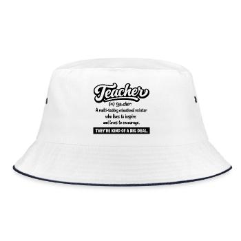 Teacher : Inspire & Encourage - Bucket Hat - white/navy - Front