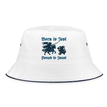 Ren Faire Medieval Born To Jest Forced To Joust - Bucket Hat - white/navy - Front