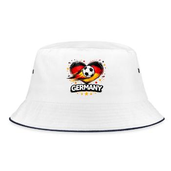 Graphique du cœur du football allemand - Bob - blanc/marine - Devant