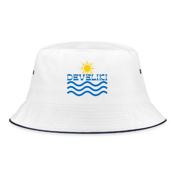 Develiki Sunrise Waves Emblem - Bucket Hat - white/navy - Front