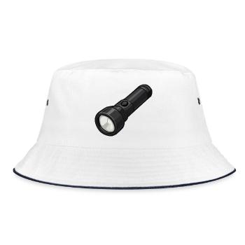 Compact Flashlight Illustration - Bucket Hat - white/navy - Front