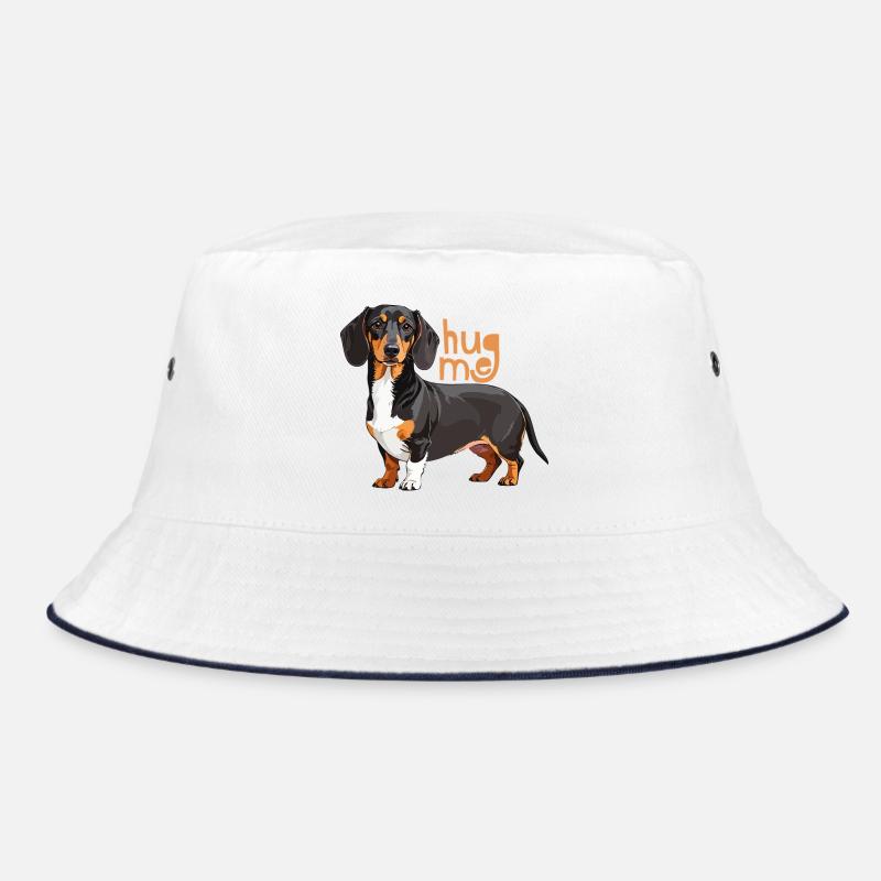 Knuddel-Dackel mit hug me Schrift Bucket Hat
