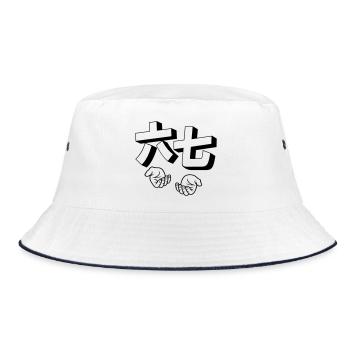 six seven 67 hands asia style - Bucket Hat - Weiß/Navy - Vorne