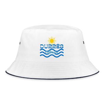 DURRËS Albania Sun and Waves - Bucket Hat - white/navy - Front
