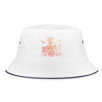 Idée cadeau pour un percussionniste avec batterie - Bob - blanc/marine - Devant