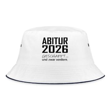 ABITUR - Bucket Hat - Weiß/Navy - Vorne