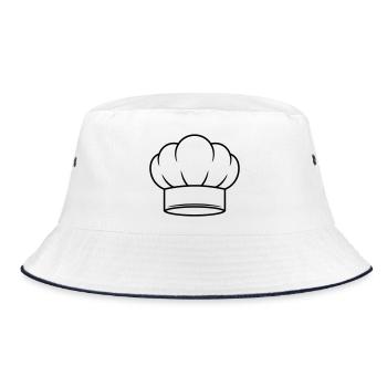 Chef Hat Vector Icon Design - Bucket Hat - white/navy - Front