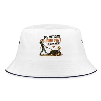 Berner Sennenhund Spruch Hundehalterin Humor - Bucket Hat - Weiß/Navy - Vorne