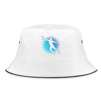 Faustballspielen Geschenk für ein Faustballspieler - Bucket Hat - Weiß/Navy - Vorne
