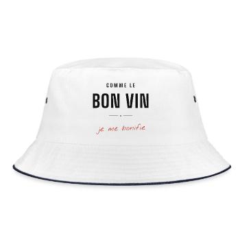 Comme le Bon Vin je me bonifie - Bob - blanc/marine - Devant