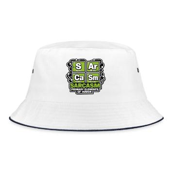 Sarkastischer Humor: Elementarer Spaß - Bucket Hat - Weiß/Navy - Vorne