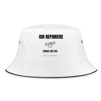 I Fix Things Handyman Saying Funny - Bucket Hat - white/navy - Front