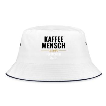 Kaffeemensch zu 100% - Bucket Hat - Weiß/Navy - Vorne