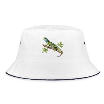 Lézard Vert – Illustration Naturaliste Vintage - Bob - blanc/marine - Devant