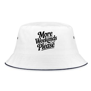 More Weekends Please - Bucket Hat - white/navy - Front
