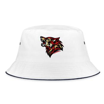 Tribal Tiger in Flames - Bucket Hat - white/navy - Front
