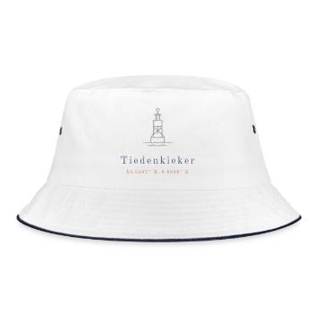 Tiedenkieker Hamburg Leuchtturm Plattdeutsch - Bucket Hat - Weiß/Navy - Vorne