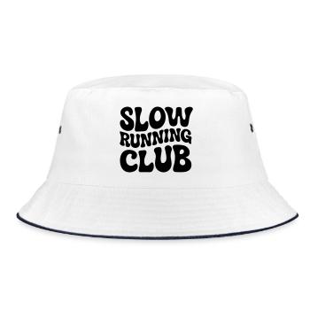 Cadeau de typographie ondulée du Slow Running Club Seventies - Bob - blanc/marine - Devant