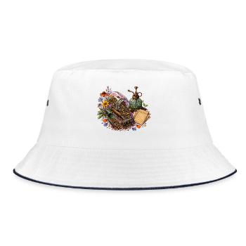 Gardening Gardening Garden Nature Flowers Plants - Bucket Hat - white/navy - Front