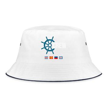 Crew – Maritime Signal Flag Design - Bucket Hat - white/navy - Front
