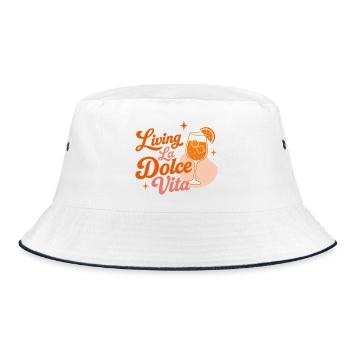 Dolce Vita Spritz  - Bucket Hat - Weiß/Navy - Vorne