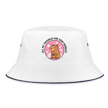 All My Troubles Are Soap Bubbles - Bucket Hat - white/navy - Front