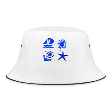 maritime - Bucket Hat - white/navy - Front