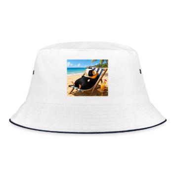 Choupie at the beach - Bucket Hat - white/navy - Front