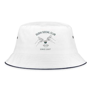 Sushi Social Club Maki Roll Since 2007 Japan Style - Bucket Hat - white/navy - Front