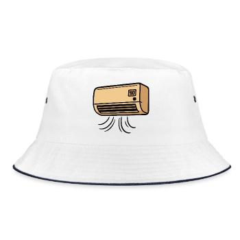 AC retro cartoon with paws - Bucket Hat - white/navy - Front