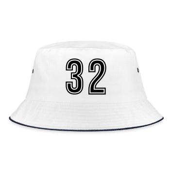 32 Number Symbol - Bucket Hat - white/navy - Front
