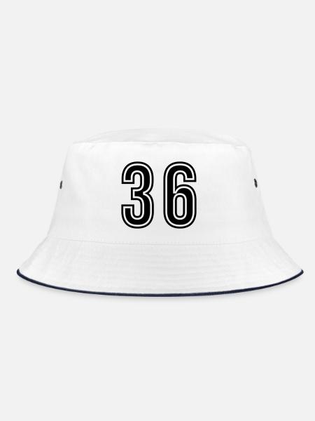 36 Number Symbol - Bucket Hat - white/navy - Front