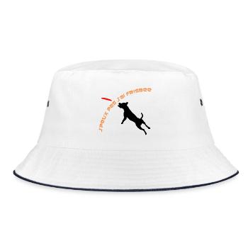 Staffie j'peux pas j'ai frisbee sport - 003 - Bob - blanc/marine - Devant