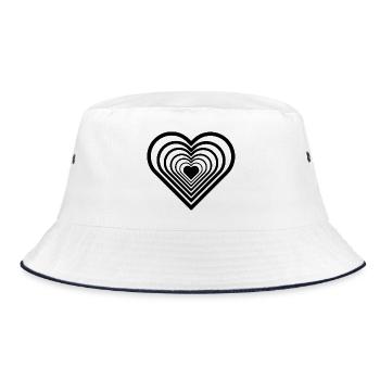 Black Infinity Heart - Bucket Hat - white/navy - Front
